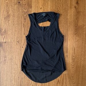 Trouve Black Cutout Back Tank Top